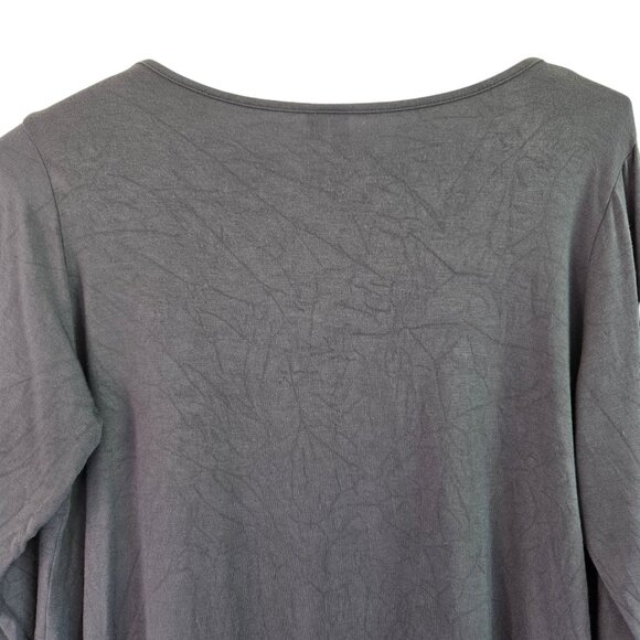 Comfy USA Womens Lagenlook Asymmetrical Hem Knit Top Blue Gray Small - Picture 8 of 13
